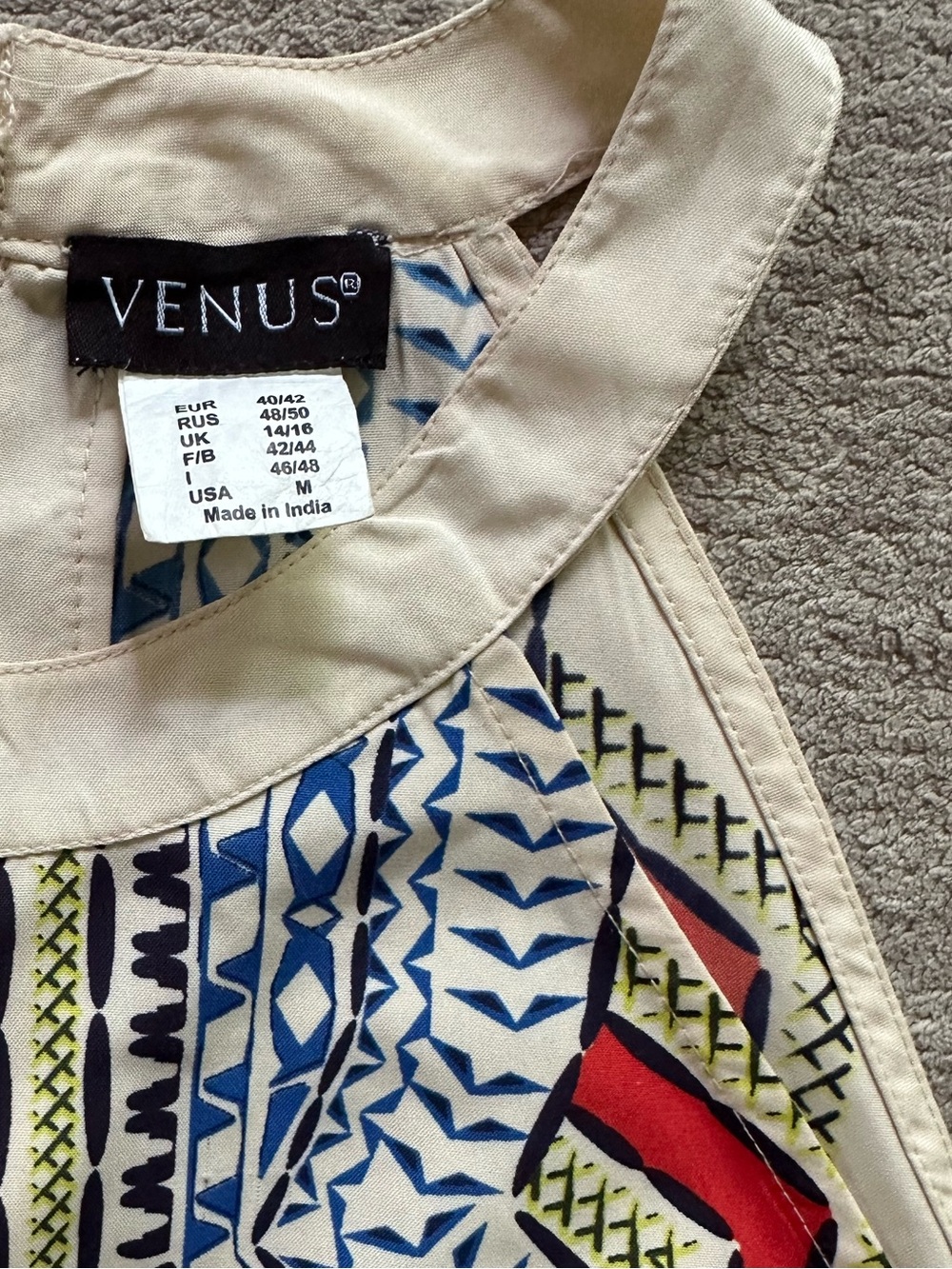 Venus Cream Print Sun Dress - Picture 4 of 10